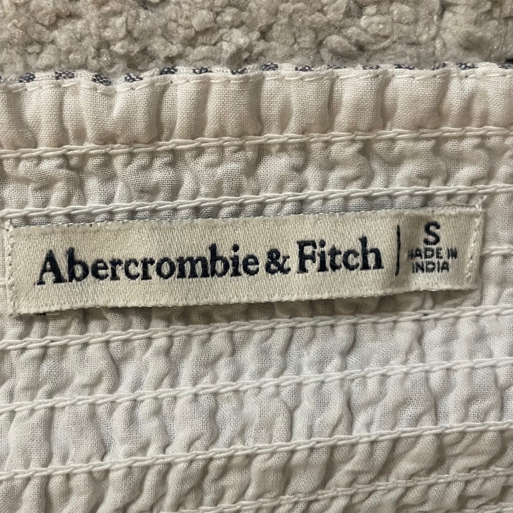 Abercrombie & Fitch Women's Blue and White Striped Dress With buttons - Picture 3 of 3